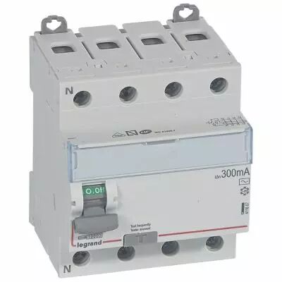 Inter diff DX�-ID - vis/vis - 4P- 400V~- 80A - type AC - 300mA - d�part bas - 4M (411667)