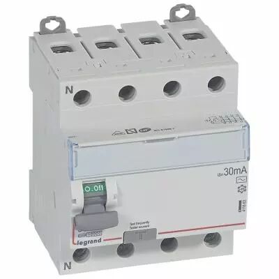Inter diff DX�-ID - vis/vis - 4P- 400V~- 80A - type AC - 30mA - d�part bas - 4M (411663)