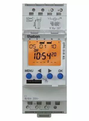 INTER HORAIRE DIGITAL 24H 7J 2M 1NO+1NF CONTACT DORE 230V 56P TR 610 top 2 (6100110)