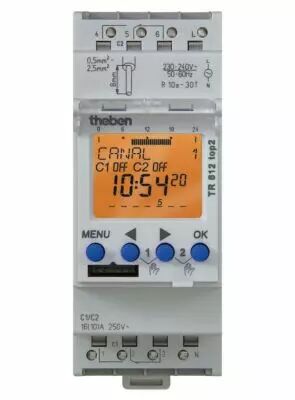 INTER HORAIRE DIGITAL 24H 7J 2M 2NO+2NF 12 � 24V UC 56P TR 612 top 2 24V (6124100)
