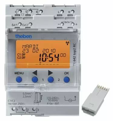 INTER HORAIRE DIGITAL ANNUEL 2NO+2NF 12 A 24V UC TR 642 top2 RC (6424300)