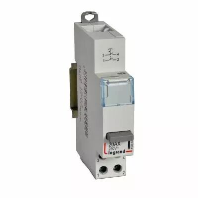 Inter poussoir modulaire simple fonction contact 2NO - 1 module (412910)