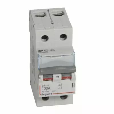 Inter-sectionneur de t�te DX�-IS - vis/vis - 2P - 400 V~ - 100 A - 2 M (406449)