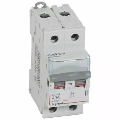 Inter-sectionneur de t�te DX�-IS - vis/vis - 2P - 400 V~ - 40 A - 2 M (406440)