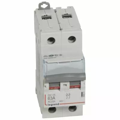 Inter-sectionneur de t�te DX�-IS - vis/vis - 2P - 400 V~ - 63 A - 2 M (406441)