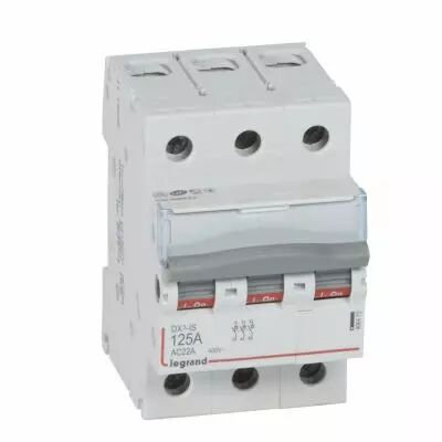 Inter-sectionneur de t�te DX�-IS - vis/vis - 3P - 400 V~ - 125 A - 3 M (406470)