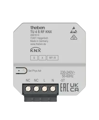 Interface radio encastr�e pour bouton-poussoir � 4 canaux, KNX RF (4961614)