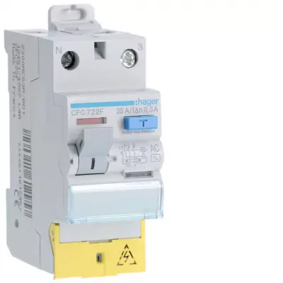 Interrupteur diff�rentiel 2P 25A 300mA type AC � bornes d�cal�es (CFC722F)