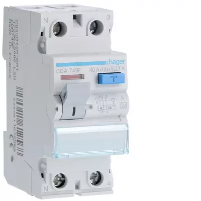 Interrupteur diff�rentiel 2P 40A 30mA type A (CDA749F)
