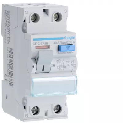 Interrupteur diff�rentiel 2P 40A 30mA type AC (CDC748F)