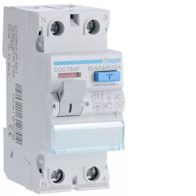 Interrupteur diff�rentiel 2P 63A 30mA type AC (CDC768F)