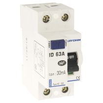 Interrupteur différentiel 63A 1P+N 30mA connexion haut/bas Classe AC (23063)