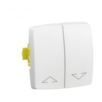 Interrupteur double pour volets roulants Appareillage saillie composable avec bornes automatiques - blanc (086113L)