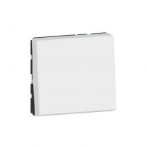 Interrupteur ou va-et-vient 10AX 250V~ Mosaic Easy-Led 2 modules - blanc (077011)