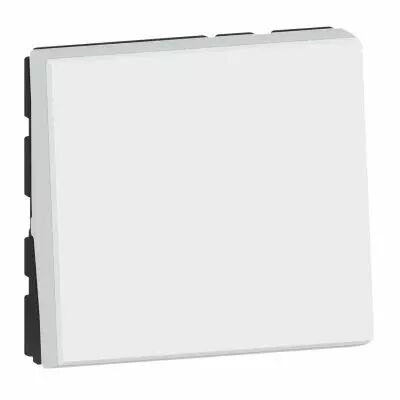 Interrupteur ou va-et-vient 10AX 250V~ Mosaic Easy-Led 2 modules - blanc (077011L)