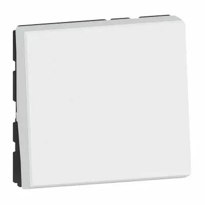 Interrupteur ou va-et-vient 10AX 250V~ Mosaic Easy-Led 2 modules - blanc antimicrobien (078711L)