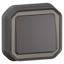 interrupteur ou va-et-vient 10ax 250v plexo complet encastré anthracite (069881l)