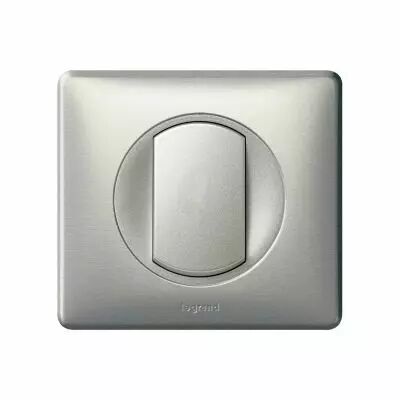 Interrupteur ou va-et-vient avec Plaque C�liane Soft - 10A - Titane (099975)