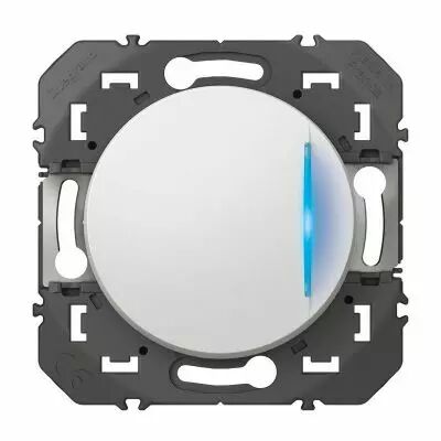 Interrupteur ou va-et-vient avec voyant t�moin dooxie 10AX 250V~ finition blanc (600009)