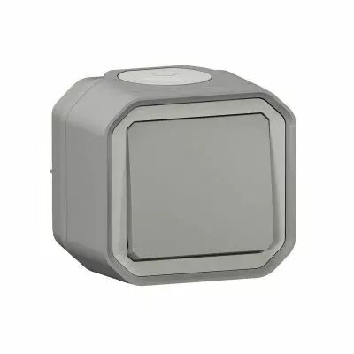 Interrupteur ou va-et-vient �tanche Plexo 10AX 250V~ IP55 IK08 livr� complet pour fixation saillie - gris (069711L)