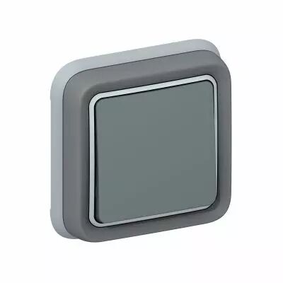 Interrupteur ou va-et-vient �tanche Plexo complet encastr� - gris (069984)