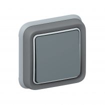 Interrupteur ou va-et-vient étanche Plexo complet encastré - gris (069984)