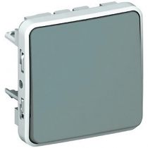 Interrupteur ou va-et-vient étanche Plexo composable IP55 10AX 250V - gris (069511)