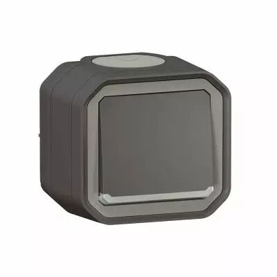 Interrupteur ou va-et-vient t�moin 10AX 250V Plexo complet saillie anthracite (069721L)
