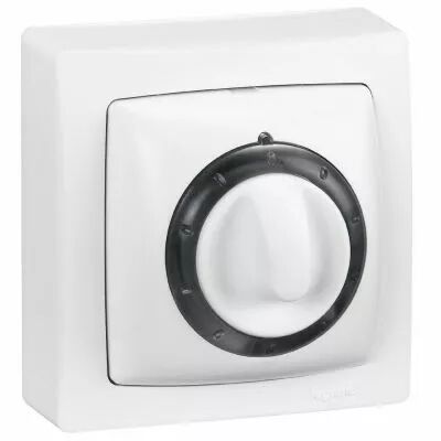 Interrupteur temporis� sans neutre � voyant Appareillage saillie complet - blanc (086062)