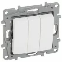 Interrupteur triple Nilo&eacute; - 10 AX - 250 V~ - Pur