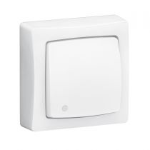 Interrupteur/va-et-vient/poussoir lumineux Saillie complet blanc (086017L)