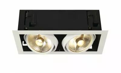 KADUX, encastr� de plafond int�rieur, double, blanc mat, GU10/QPAR111, 2x 75W max (115551)