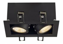 KADUX, encastré de plafond intérieur, double, noir mat, LED, 14W, 3000K, variable Triac (115710)