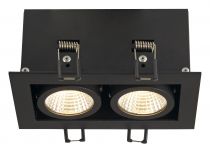 KADUX, encastré de plafond intérieur, double, noir mat, LED, 14W, 3000K, variable Triac (115710)