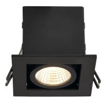 KADUX, encastré de plafond intérieur, simple, noir mat, LED, 7,5W, 3000K, variable Triac (115700)