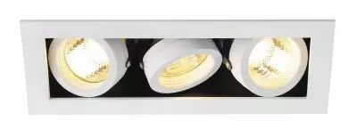 KADUX, encastr� de plafond int�rieur, triple, blanc mat, GU10/QPAR51, 3x 50W max (115531)