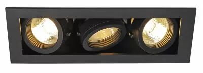 KADUX, encastr� de plafond int�rieur, triple, noir mat, GU10/QPAR51, 3x 50W max (115530)