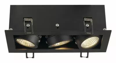 KADUX, encastr� de plafond int�rieur, triple, noir mat, LED, 20W, 3000K, variable Triac (115720)