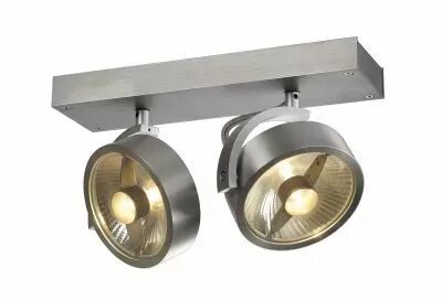 KALU, applique et plafonnier int�rieur, double, alu bross�, GU10/QPAR111, 2x 75W max (147316)