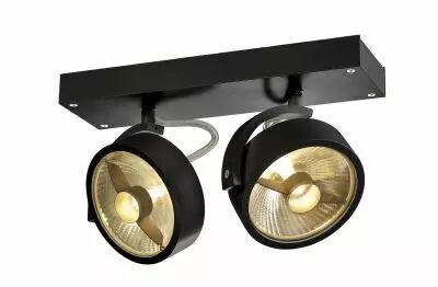 KALU, applique et plafonnier int�rieur, double, noir, GU10/QPAR111, 2x 75W max (1000703)