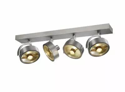 KALU, applique et plafonnier int�rieur, quad, alu bross�, GU10/QPAR111, 4x 75W max (1002025)