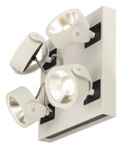 KALU, applique et plafonnier intérieur, quad, carré, blanc/noir, LED, 60W, 3000K, variable Triac (1000136)