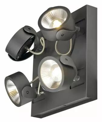 KALU, applique et plafonnier int�rieur, quad, carr�, noir, LED, 60W, 3000K, variable Triac (1000135)