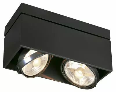 KARDAMOD, plafonnier int�rieur, double, rectangulaire, noir mat, GU10/QPAR111, 2x 75W max (117110)