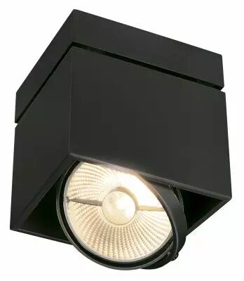 KARDAMOD, plafonnier int�rieur, simple, carr�, noir mat, GU10/QPAR111, 75W max (117100)