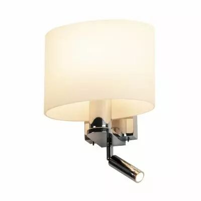 KENKUA SPOT, applique int�rieure, liseuse, chrome/opale, E27, 40W max, LED, 2W, 3000K (1002855)