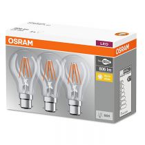 Kit 3 ampoules filaments E27 7W 2700K OSRAM (819290)