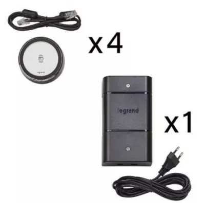 Kit 4 chargeurs sans fil 15W pour mobilier raccordement par fiche 2P Euro (077646L)
