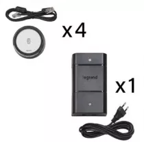 Kit 4 chargeurs sans fil 15W pour mobilier raccordement par fiche 2P Euro (077646L)