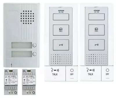 Kit audio platine alu saillie 2 bp, 2 postes ma�tres mains-libres, 2 transfo (KITDB2)